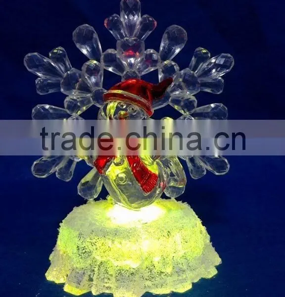 New Style Led Rbg Light Acrylic Artificial Christmas Snowflake Snowman photo-5
