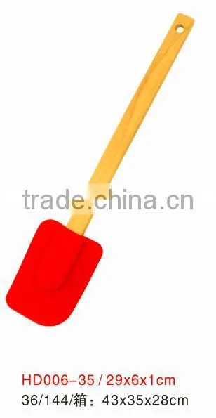 Silicone Dough Scraper Dough Spatula Wood Handle photo-6