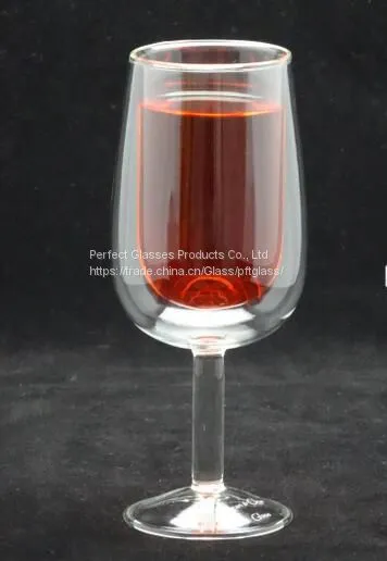Double wall glass goblet in bar and resturant red wine cup wholesale glass cup champange glass cup