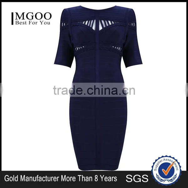 2015 High Quality Dresses Fashion Design For Ladies Half Sleeves Wrap Breast Vestidos H517 photo-4