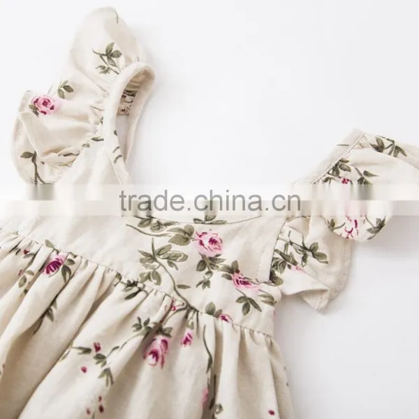 Baby Girls Clothes Summer Floral Print Backless Party Dresses For Children Frock Design For Baby Girl photo-3