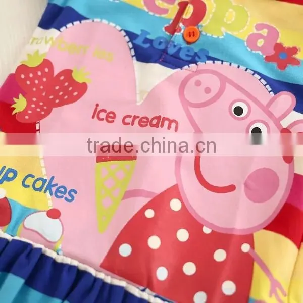Summer Dresses Pig Printed Cotton Dresses Cute Baby Girls Dresses photo-2