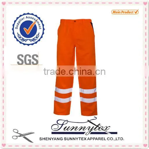 2016 High Quality hi Vis 100% Cotton Reflective Work Pants for Men photo-3