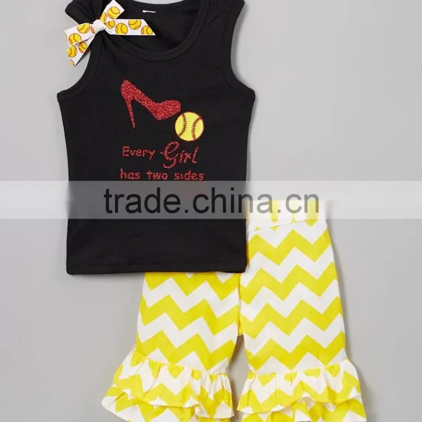 Wholesale in China Baby Girls Tank & Ruffle Shorts Set New Model Kids Beautiful Clothes photo-4