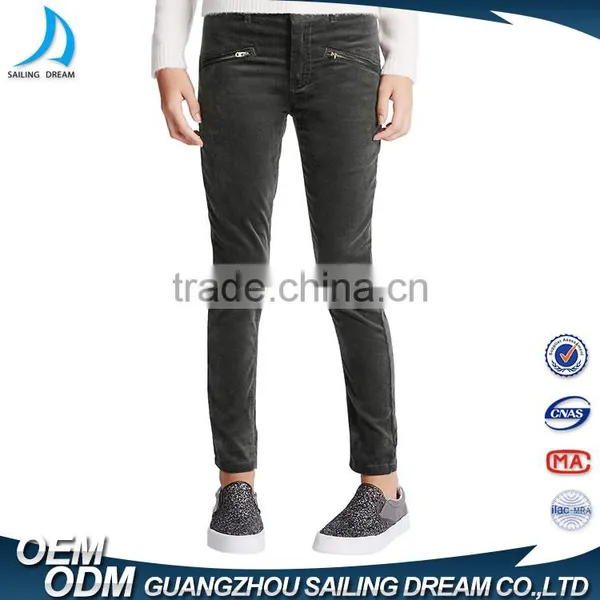 OEM Custom Made New Disign Baby Girls Jeans Pure Denim Skinny Zipper Kid Jean photo-2