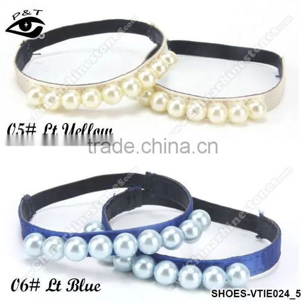 Elastic Shoe Straps With Pearls Decoration 7 Colors Shoelace for Women Shoes photo-6