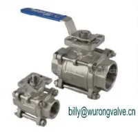 3PC Full Bore Ball Valve With ISO Mounting Pad