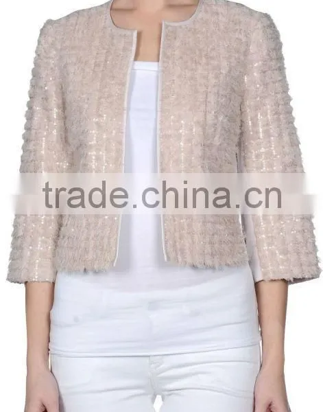 Pink Womens Fashion New Sequin Blazer photo-2