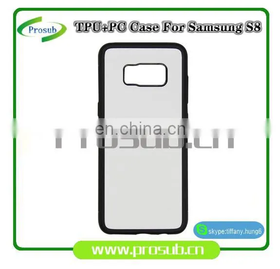 2d Sublimation Heat Transfer PC +TPU Silicon Blank Cell Phone Case With Metal Sheet for Prosub-Samsung S8 photo-3