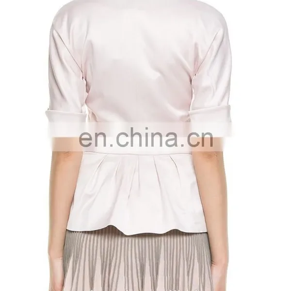 2015 Women Classy V-Neck Grace Ruffles Buttom Jacket NT10 photo-3