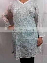 Designs of Georgette Kurtis All Types Lucknow Chikan photo-5