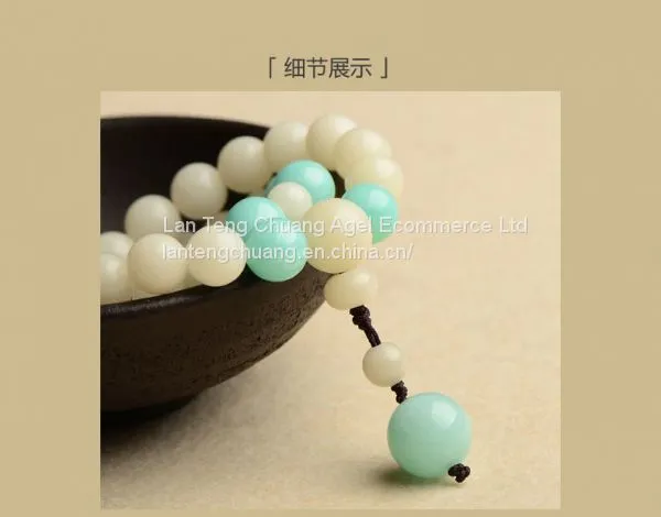 Authentic Natural White Jade Buddha Hand on Pu Tizi Bracelet Two Ring Ring With Original Tibetan Wenwan photo-2