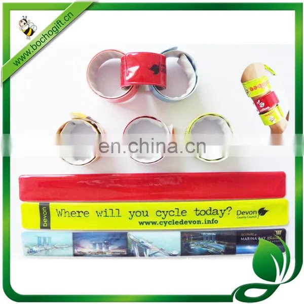 Reflective Slap Bracelet With Custom Logo, Reflective Snap-on Bracelet, PVC Band for Promotional photo-2