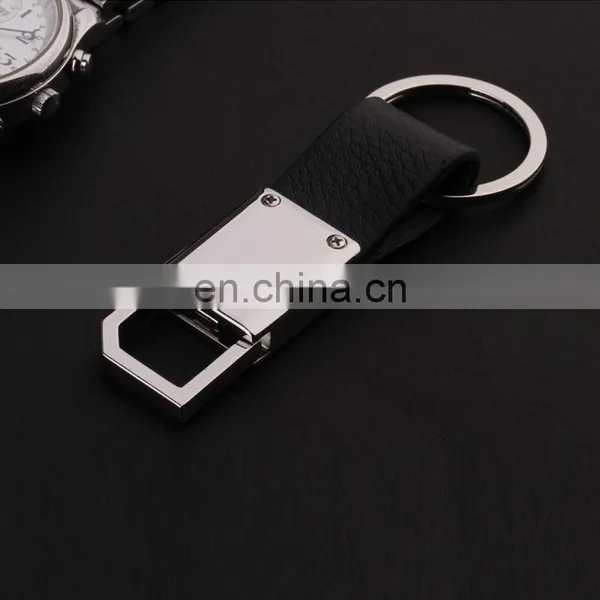 Fashion Car Creative Men Black Genuine Leather Waist Hanging Key Chain Wholesale Or Custom Zinc Alloy Metal Leather photo-3
