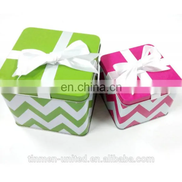 New Design Christmas Gift Square Cookies Tin Box photo-4