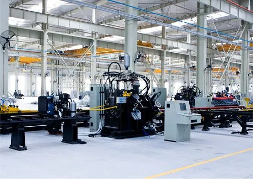 CNC Punching ,marking and shearing machine line for angle and plates
