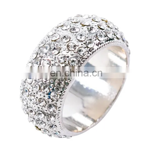 Cheap Bulk Napkin Ring Holders Sliver and Gold Diamond Napkin Rings for Weddings photo-4