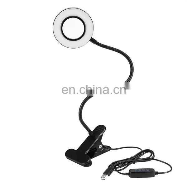 USB Powered Brightness Adjustable Eye Protection Learn Clip Black Table Lamp photo-2