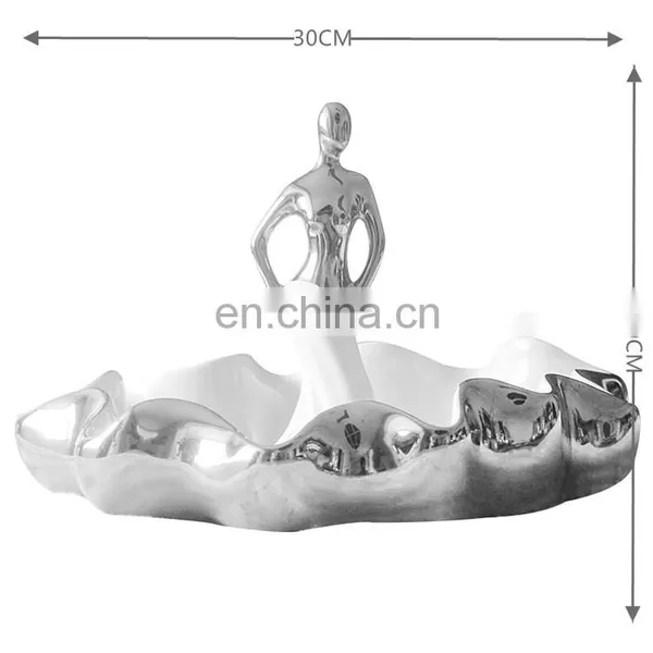 Hot Selling Living Room Decoration Accessories Luxury Silver Ceramic Home Table Decor Pieces photo-4