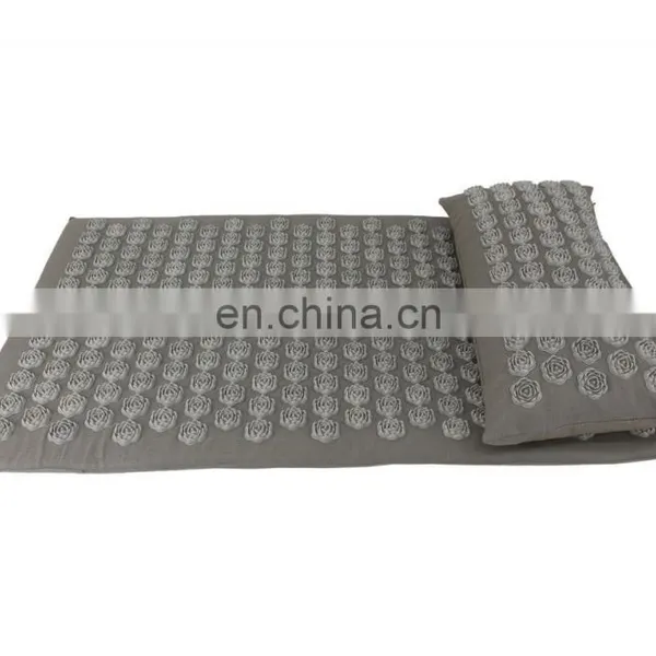 Organic Certified Cotton Canvas Plastic Acupressure Mat and Pillow Set photo-3