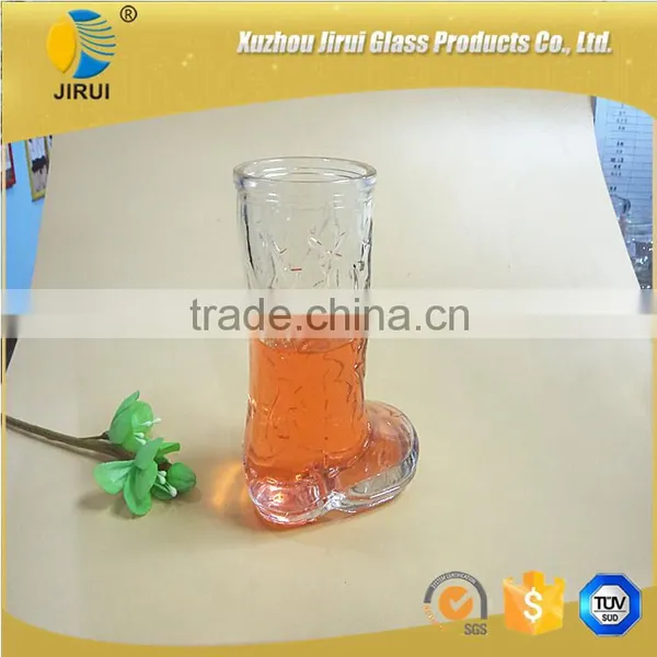 Glass Beer Drinking Cup With Boots Shape photo-2