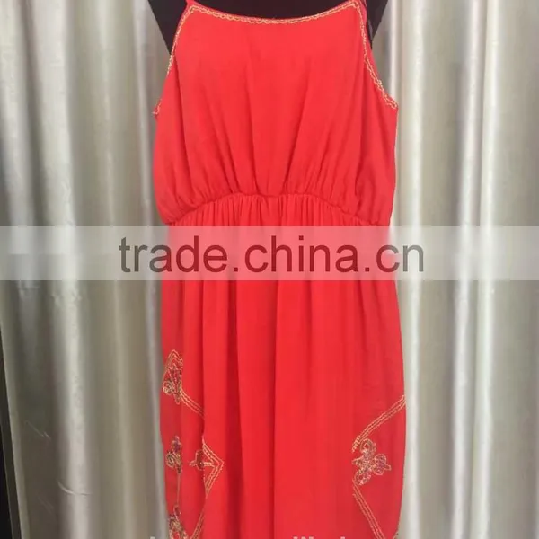 Beaded Chiffon Fabric Breatheable Sleeveless Spaghetti Strap Jumpsuit photo-2