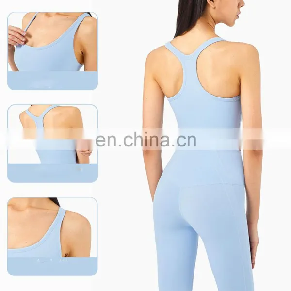 Custom Logo Hot Selling Racer Back Bra And Leggings Sports Workout Fitness Yoga Set Women Gym Training Wear Clothing photo-2
