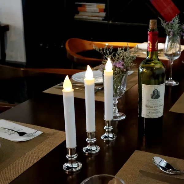 Professional Factory Supply Led Flameless Battery Long Household Electric Light Taper Candles photo-3