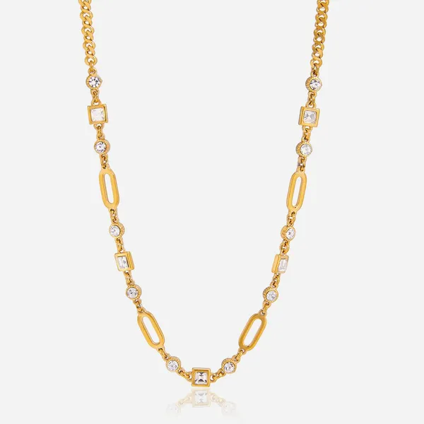 18K Gold Plated Stainless Steel CZ Resin Filled DIY Tassel Necklace Bracelet Charms photo-4