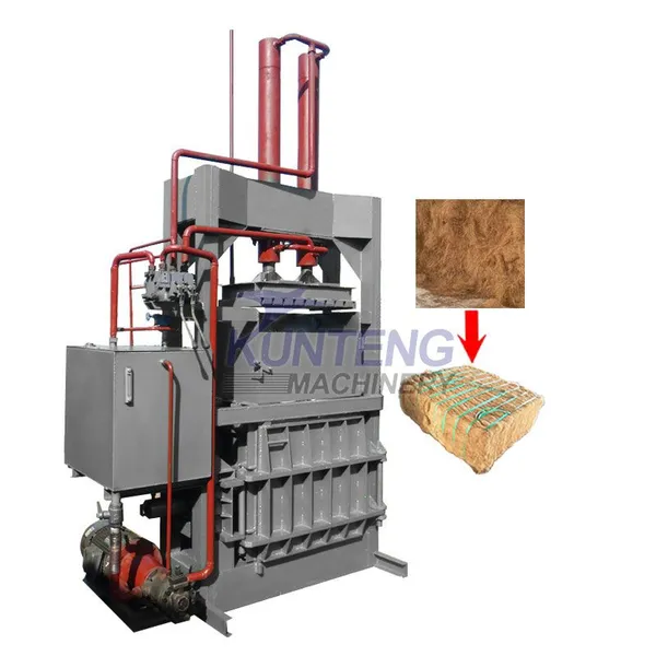 Automatic vertical coconut shell fiber baling machine