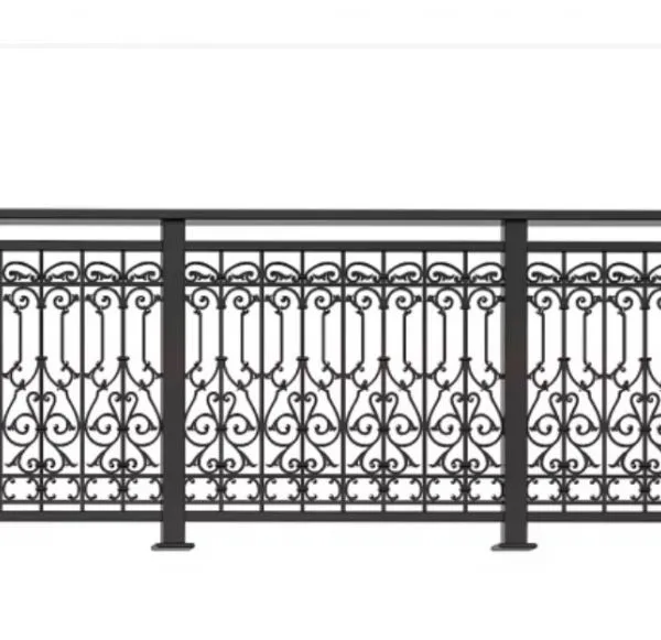 Wholesale Luxury Fancy Wrought Iron Railing Balcony Handrail Balustrades Fence Design China