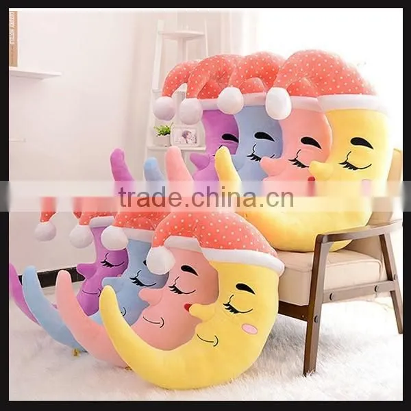 Soft Plush Toy Moon Cushion With Many Colors