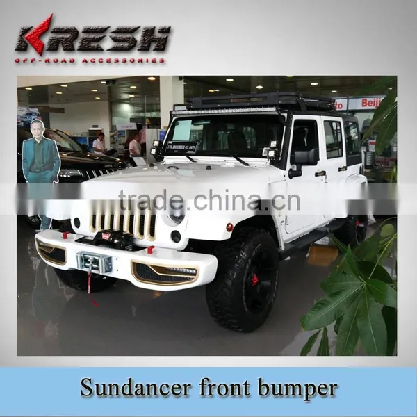 Front Guard, NEW Design 4x4 SUV KRESH-sundancer Wrangler Front Bumper Used for 2007-2015JK With Black Color and Steel Material Quality Choice photo-4