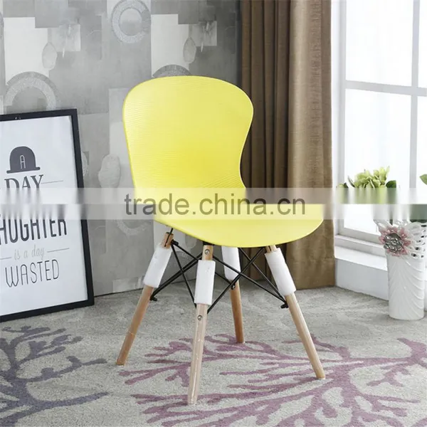 Grain Thicken Dinning Plastic Wood Garden Comfortable Cafe Modern Leisure Chair photo-3