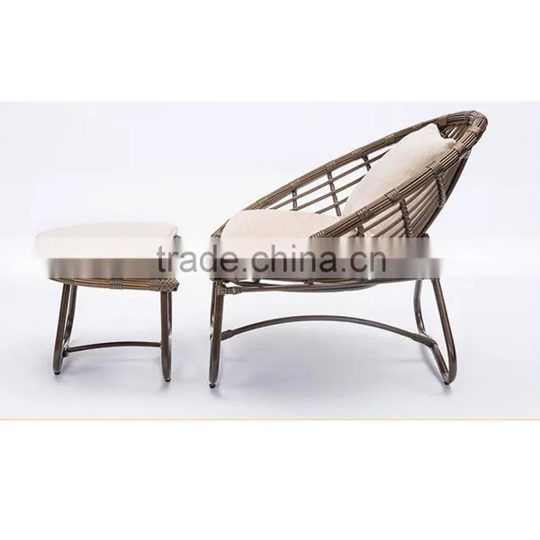2PCS Chaise Portable Deck Outdoor Beach Rattan Lazy People Sun Lounger photo-3