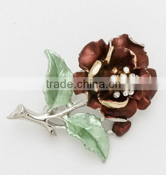 2015 Hottest Peony Flower Decorative Crystal Painting Flower Brooch photo-2