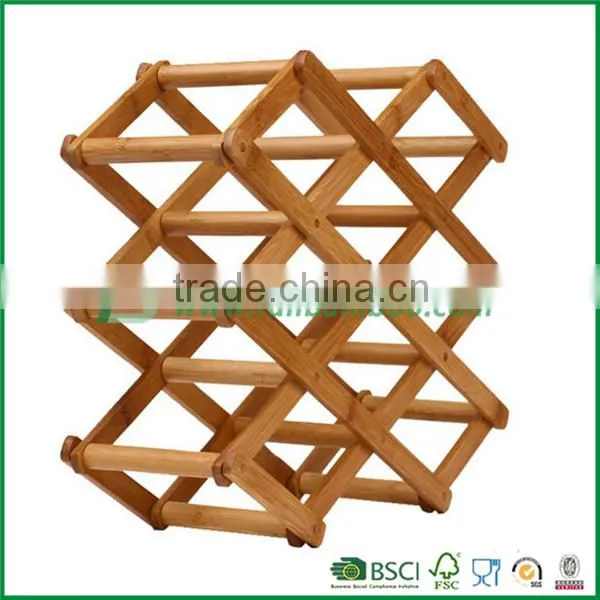 Folding Bamboo Wine Rack / Wine Display Rack