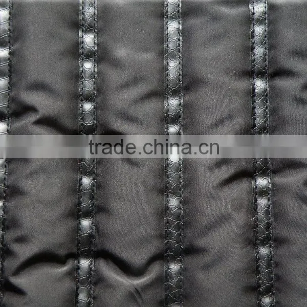 Stripe Polyester Embroidered Quilted Fabric for Coats photo-6