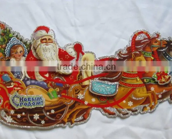 Cheap Wholesale Christmas Decoration Santa Claus Paper Wall Sticker photo-3