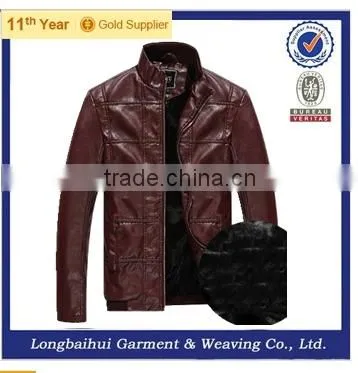 2016 Pu/leather Fashion Jacket With Stand Collar for Men Quality Choice
