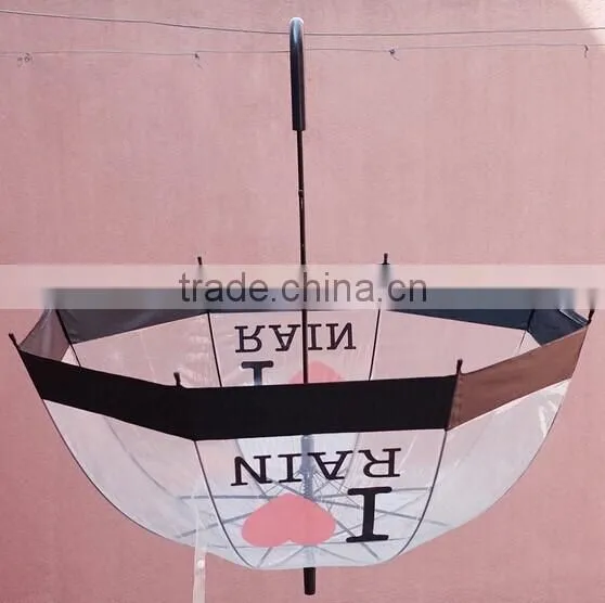 Wholesale Best Quality Love Sahpe Printed Transparent Umbrella China Supplier photo-3