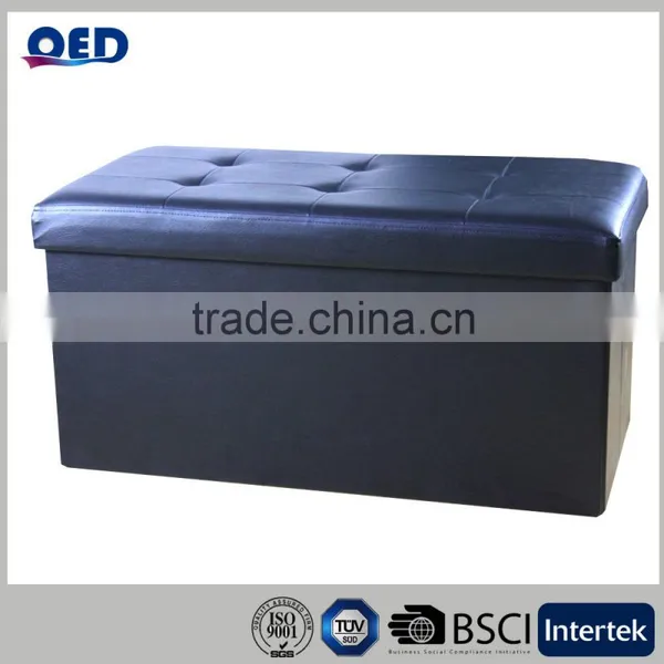 Contemporary Black Folding Storage Bench photo-2