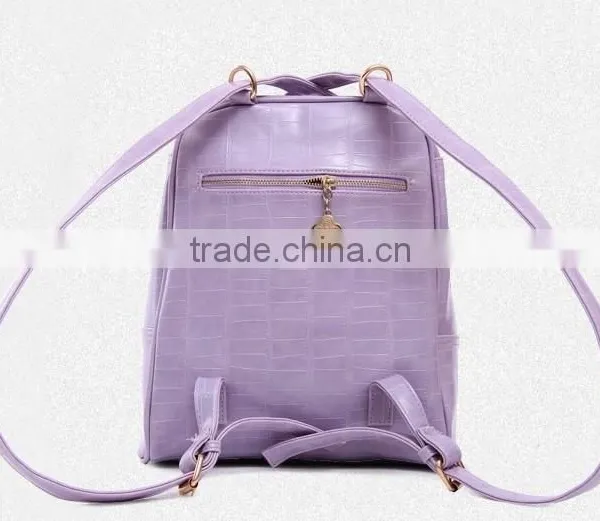 Korean Design Backpack Macarons Color Backpack Leather School Backpack photo-2
