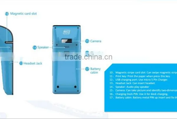 Android POS Terminal , Android Handheld POS Terminal With Printer photo-4