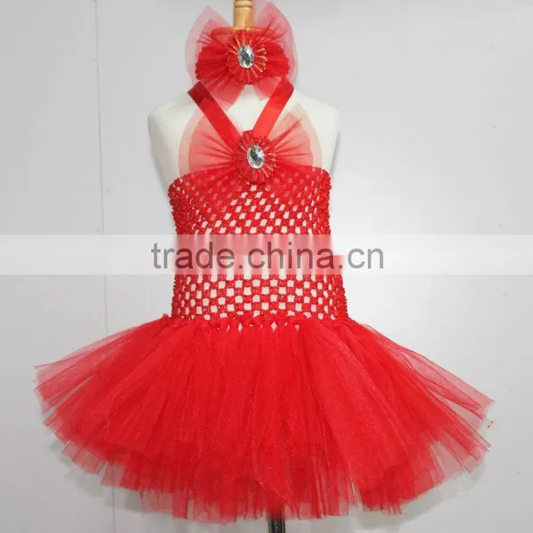 2013 Hot 2 Layer Tutu Dress With Flower & Match Headbands Set