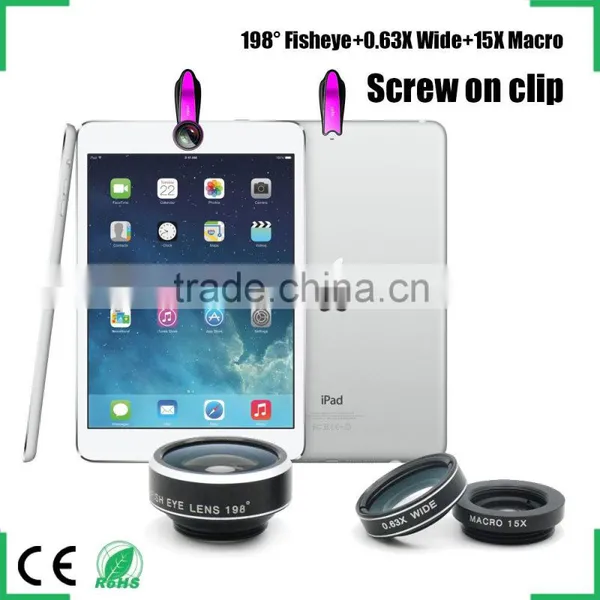 Mobile Phone Fisheye Lens Innovative Gadgets 2016 Trending Products Clip 3 in 1 198 Degree Fish Eye 0.63x Wide-angle Lens Kit photo-6
