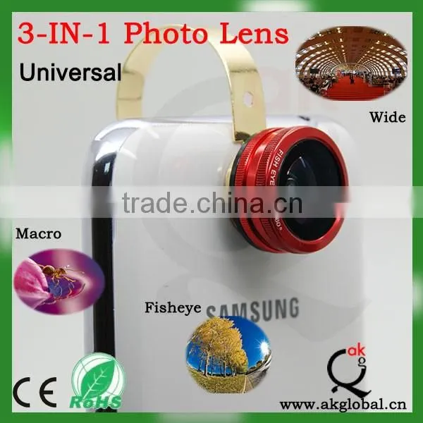 Universal 3in1 Clip-On Fish Eye Lens Wide Angle Macro Mobile Phone Lens For IPhone photo-6