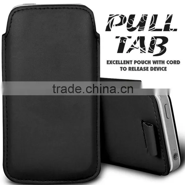 Wallytech Soft PU Leather Pull TAB Slip Pouch Case Cover For Samsung Galaxy S4 I9500 Pull Leather Case photo-2