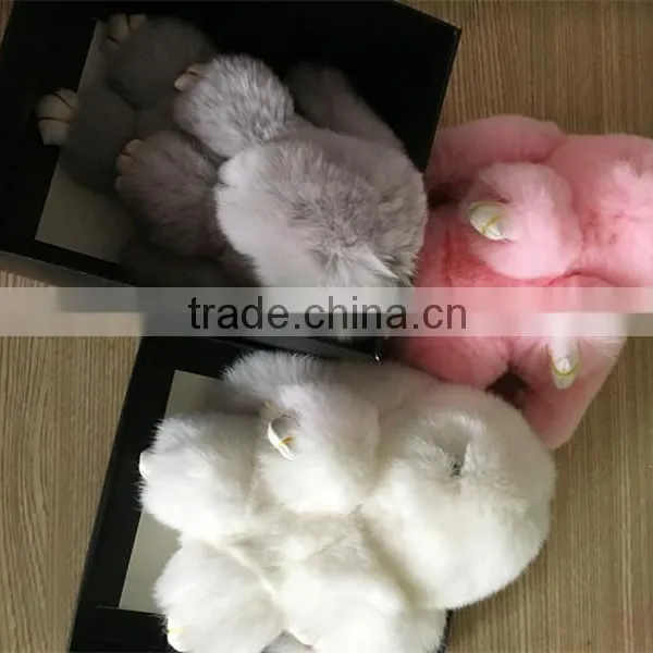 Myfur Luxury Natural Rabbit Fur Made China Rabbit Key Chain Wholesale photo-5