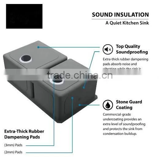 Undermount 60/40 Double Bowl 304 Stainless Steel Kitchen Sinks Wholesale photo-3